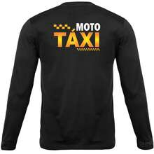 T-Shirt Shirt Motorcycle Taxi Driver Delivery Uniform Long Sleeve Blouse - 黑色 - 查看 3