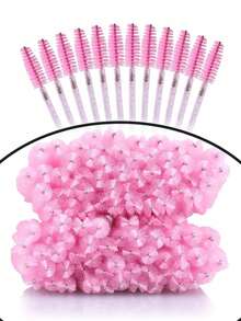 100支/70支/50支/10支豪华睫毛刷套装 - 高级睫毛膏刷和眉刷，配有便携收纳盒，完美适用于睫毛嫁接和打造无瑕妆容，刷毛柔软，轻柔呵护睫毛，包含眉刷、眼影刷、螺旋刷等。 - 彩色 - 查看 6