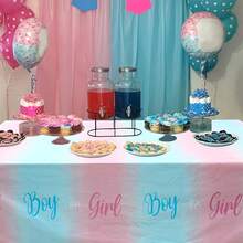 غطاء طاولة أزرق وردي لحفلة الكشف عن نوع الجنين، غطاء طاولة مستهلك، غطاء طاولة مقاوم للماء، لوازم الحفلات، غطاء طاولة بلاستيكي مقاوم للماء، ديكور غرفة الطعام، ديكورات الحفل، ديكور الطاولة