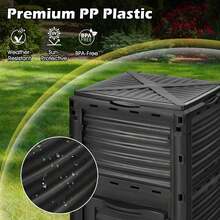 GOFLAME Large Outdoor Compost Bin 300L For Kitchen Waste And Garden Scraps - Black - View 9