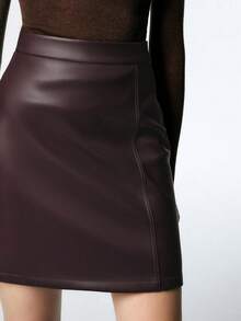Elegant Solid Color Zipper Closure Beach Skirt - Burgundy - View 1