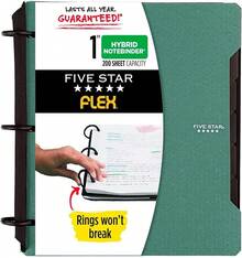 Five Star Flex Hybrid NoteBinder, carpeta de 1 pulgada con pestañas, cuaderno y carpeta de 3 anillos todo en uno, negro (29328AA2) - Verde - Ver 13