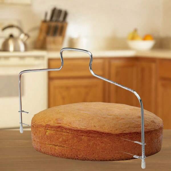 Cake Cutter Wire Divider Cake Cutter Stainless Steel 33 Cm Cake Slicers Stainless Steel Cake Leveler 2-Wire Adjustable Height Cutter Cake Layer Cake For Pastries