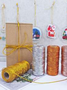 100 m/328 pi Ficelle de boulanger métallique, corde d'emballage cadeau or et argent, corde de décoration pailletée métallique, parfaite pour Halloween, Noël, Thanksgiving, l'emballage de cadeaux, les bricolages DIY, les étiquettes, la couture