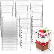 100/50/20 قطعة أكواب حلويات مكعبة التصميم الجديد 2025 مناسبة للحفلات، عيد الحب، الفنادق، المطاعم، المقاهي، محلات الشاي والألبان ومحلات المخابز، وتناول الشاي بالظهر'