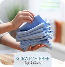 Microfiber Cleaning Cloth, Microfiber Towels For Cars 24 Pack Washcloths, Blue Cleaning Rags, Reusable Microfiber Towel, Microfiber Cloth Rags For Cleaning, Lint Free Cloth - 薑色 - 查看 1