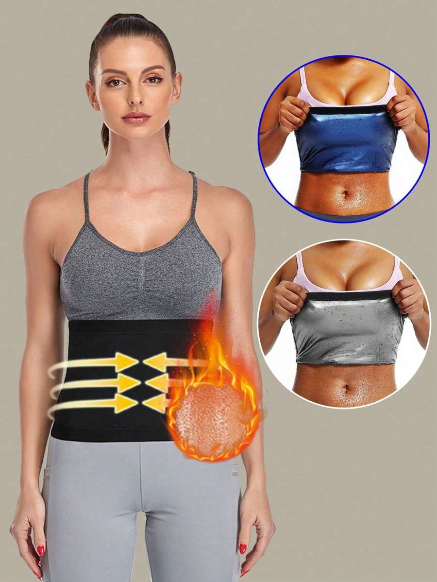 1 pieza Conjunto de sauna para hombres y mujeres Faja reductora de cintura para mujeres Banda de sudoración adecuada para faja abdominal y faja para la parte inferior del abdomen Cinturón de ejercicio adecuado para entrenamiento en el hogar, deportes y caminata
