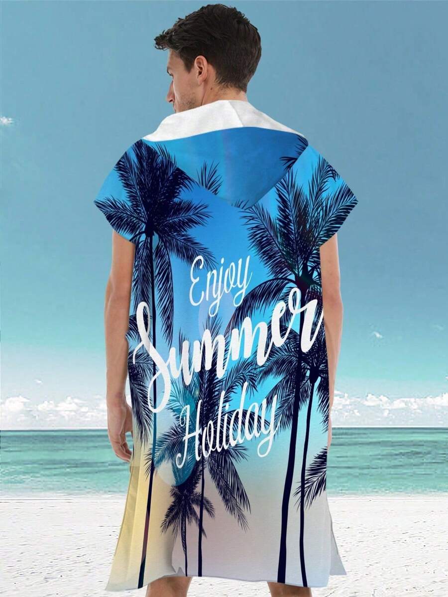 1 Peça Toalha de Banho com Capuz, Personalizada, Ultrasuave, Absorvente de Microfibra, Manto de Secagem Rápida com Zíper, Toalha de Banho Quente, Toalha de Praia, Para Adultos Homens Mulheres Casais, À Prova de Vento e Proteção Solar, Uso Doméstico e Externo