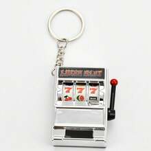 Creative Casual Fruit Slot Machine Key Chain, Pull Lever Spin Fun Game, Keyring Gift For Men School Fruit Car Accessories Cute Goth Y2k - Multicolor - View 3