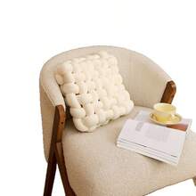 1 件编织靠垫，手工编织方形沙发抱枕，沙发垫，椅垫，地板垫，靠背枕，腰枕办公椅座垫办公室装饰房间装饰椅枕靠垫游戏椅 - 彩色 - 查看 8
