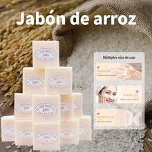 MORE BEAUTY 24 PCS Jabón De Arroz Tailandes Para Cuerpo, Cara, Mano Limpieza Profunda - Blanco - Ver 2