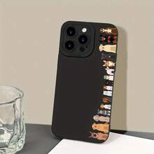 Funda de teléfono móvil estética de moda, lindo patrón de perro de dibujos animados, adecuado para iPhone 16promax 16pro 16plus 16 15promax 15pro 15plus 15 14promax 14pro 14plus 14 13promax 13pro 13 12promax 12pro 12 11promax 11pro 11 Compatibilidad, selección perfecta de regalos, protección contra caídas. - Negro 076 - Ver 4