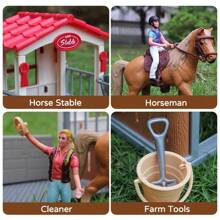 Christmas Decoration Farm Ranch Toys Stable Doll Playset Horse Club With Rider Stable Enclosure Horseback Riding Doll Animal Playset Gifts For Girls And Boys Christmas Day Gifts Children's Play House Toys