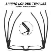 2pcs/Set Multifocal Reading Glasses, Progressive Bifocal Lenses, Classic Black & Leopard Print Style, Ultralight Flexible Frame With Matte Finish, Non-Slip & Comfortable For Business Or Casual Wear, Unisex - Black + Panther - View 9