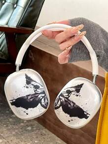 1 par de fundas de auriculares de TPU con mariposa oscura misteriosa compatibles con auriculares Apple Max, a prueba de polvo, anti-caída, impermeables y antiarañazos