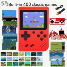 YiYi Handheld Game Console Macaron Mini 400 In 1 Gaming Console Big Screen Handheld Retro Classic Game With 1020 MAh Large Battery Plug And Play Portable Game Console Machine Retro Gaming Machine 1pc(1 Player/2 Player)