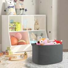 Extra Large Rope Basket, 23.6" X 17" X 12" Rectangle Wicker Baby Laundry Basket, Kids Toy Storage Baskets, Woven Basket For Blankets Clothes Pillows, Laundry Room Organization, Dark Grey - 酒紅色 - 查看 7