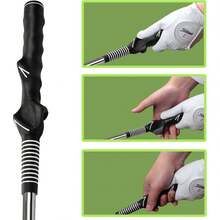 Retractable Golf Swing Training Aid, Golf Grip Trainer & Golf Swing Trainer For Warm-Up, Right/-Handed/Left Handed Golf Club For Indoor Practice, Golf Accessories - Strength & Tempo Training For Chipping Hitting - Black - View 7