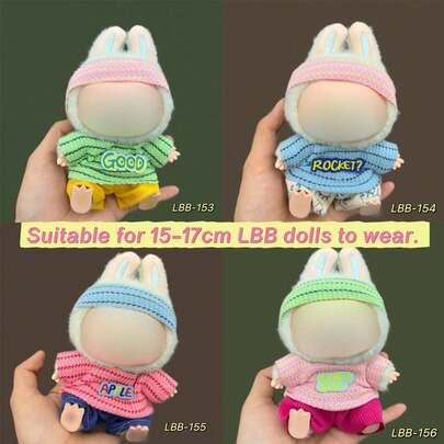 [Shirt Only] New 1set 1st 2nd 3rd Gen 15-17cm Labubu Plush Pendant T-Shirt Set, Labobo Clothes For Labubu Dolls, Compatible With Labubu Doll Outfits, Suitable For Labobo Party And Gathering
