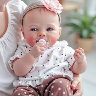 18 Inch Realistic Handmade Reborn Doll, Soft Cloth Body Lifelike Doll, Hand-Painted Hair, Companion Collectible Toy, Birthday Christmas Gift, Includes Clothes And Hair Accessories (Randomly Included Bottle, Pacifier, Diaper)