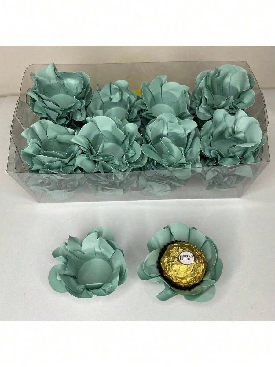 80 Cupcake Wrappers For Fine Sweets Flower Wedding Anniversary Ultrafest Lulli Style Model - Green Jade - View 1