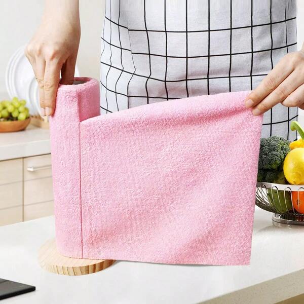 20-Sheet Reusable Microfiber Roll - Kitchen Towels, Multi-Purpose Cleaning Tools (Paper Towel Alternative)."This 20-Sheet Microfiber Roll Replaces Paper Towels With Reusable Fabric. The Lint-Free Texture Absorbs 8x Its Weight In Liquid, Ideal For Wiping Dishes, Countertops, Or Car Interiors. Machine-Washable Up To 50 Times, Saving $100+ Yearly On Disposable Towels."
