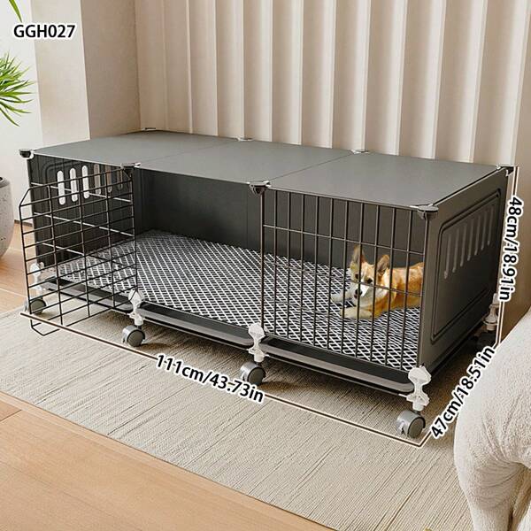 Dog Kennel For Small Pets, Indoor Pet House With Potty, Suitable For Poodle, Corgi, Terrier