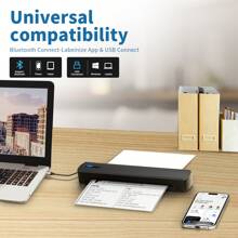 Portable Printers Wireless For Travel, Support 8.8" X 33" US Letter, Bluetooth Thermal Printer Compatible With IOS, Android & Laptop, Inkless Mobile Printer For Office, Home, School