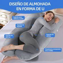 Almohada de enCuerpo  Forma de U de Terciopelo La almohada ergonómica favorece el sueño profundo con Funda Extraíble  - Soporte Completo para el Cuerpo  , Tela de Poliéster Suave, Regalo Ideal para Confort y Relajación, Accesorio Acogedor para Descansar | Esencial para el Dormitorio | Posicionamiento Versátil