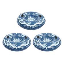 3PCs Snow Tubes For Sledding Heavy Duty, Portable Snow Sleds For Kids And Adult, 40 Inches PVC Ski Circle, Inflatable Snow Sled - Blue and White - View 8