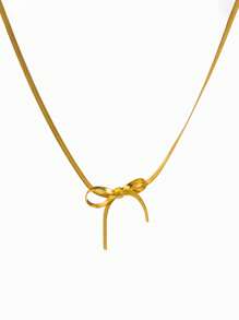 UHBINYCA Collar de clavícula en forma de lazo de acero inoxidable, joyería de personalidad, accesorio de fiesta para chica, cadena tipo hueso de serpiente