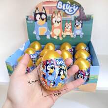 Bluey 1 pieza Caja ciega de huevo dorado de perro azul de la suerte que se rompe, caja ciega de sorpresa de huevo dorado, ornamento pequeño de juego (estilo aleatorio), regalo para niños