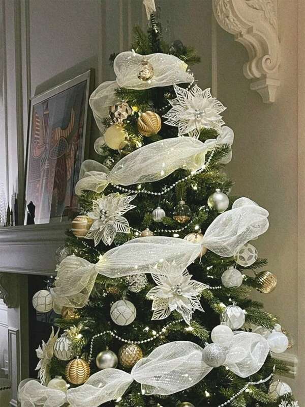 1 لفة، 900 سم شريط زخرفي لعيد الميلاد، شريط زخرفي لحفلة عيد الميلاد، شريط زخرفي لشجرة عيد الميلاد DIY، زينة معلقة من الشبك، مناسب لديكور شجرة عيد الميلاد، ديكور المنزل، ديكور الغرفة، ديكور غرفة النوم، ديكور رأس السنة، زينة عيد الميلاد، ديكور حفلة العطلات، مستلزمات حفلة عيد الميلاد، ديكور معلق بموضوع عيد الميلاد، هدايا الحفلات، عام سعيد، هدايا عيد الميلاد، زينة عيد الميلاد، مستلزمات حفلة عيد الميلاد، هدايا للأصدقاء والعائلة