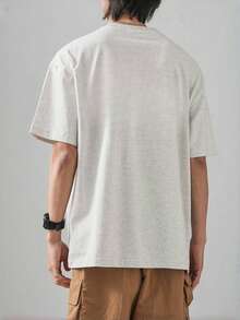 100% Cotton Unisex T-Shirt Short Sleeve Summer Vest 200g Cotton Comfortable Breathable Funny T-Shirt Men's Stylish And Casual Print Fashion Casual Outdoor Sports Fitness Tops Holiday Gift - 淺灰色 - 查看 2