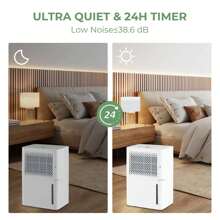 32 Pint Dehumidifier 2000 Sq. Ft Portable With 3 Modes & 24H Timer Home Basement