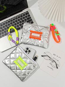 1pc Cute PU High-Quality Coin Purse, Wristlet Travel Makeup Bag, Angled Heart Coin Pouch, Portable Short Wallet, Angled Bow Pattern Organizer Bag, Macaron Color Key Holder, Fashionable Eyeglass Case, Phone Case, Tissue Box, Easter Essential, Birthday Gift, Fashionable Polyester Material, Handwash Or Dry Clean - Multicolor - View 8