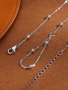 1pc Personalized Hand Chain Ring Finger Chain Stainless Steel Delicate Chain Ladies Bracelet (Random Bead Count) - Silver - View 2