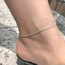 1 Piece Minimalist Stainless Steel Chain Anklet, Versatile For Beach Holiday, Jewelry Gift