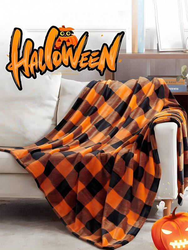 Coperta morbida a quadri stampata, calda coperta per divano, TV, pisolini, campeggio, viaggi, coperta regalo per tutte le stagioni, per ufficio, casa, divano, letto