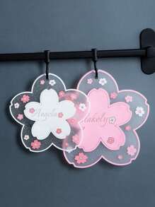 1PC Personalized Cherry Blossom Desk Mat And Coaster Set, Flower Shaped Silicone Cup Coaster, Insulation Pad –Custom Text Table Decor, Heat-Resistant Mug Pad For Home Or Office, Back To School Gift For Her