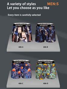 10 piezas de Bóxer tipo bóxer con estampado de moda para hombre, patrones y colores mixtos, suaves, elásticos y transpirables, pantalones cortos tipo tronco para deportes