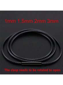 1pc/Lot Black Leather Chain Necklace For Diy Women Men Handmade Braid Rope Long Necklace 40/50/60/70CM Neck Pendant Chain Jewelry Gift