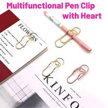 6 Pieces Stainless Steel Multifunctional Metal Clip Set, Notebook And Diary Accessories, With Pen Clip, Bracket And Suspension Function, Used For Organizing Office And School Supplies - 6 cái: 3 màu, mỗi màu 2 cái - Xem 3