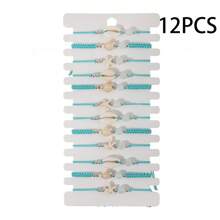 6 Sets Of 72pcs/2 Sets Of 24pcs/1 Sets Of 12pcs Fashionable Charm Ocean Elements Shell Starfish Beads Bracelet Jewelry, Suitable For Couples, Adjustable Bracelet & Anklet, Suitable For Daily, Beach, Travel, Wedding, Gift