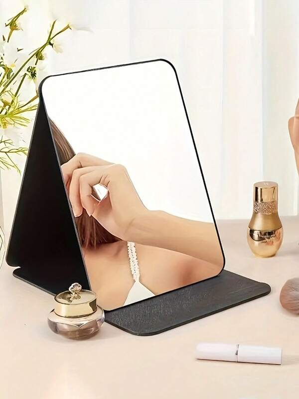 1 PC Folding Makeup Mirror, Portable Desktop HD Dormitory Princess Mirror, Women's Mini Tabletop Makeup Mirror
