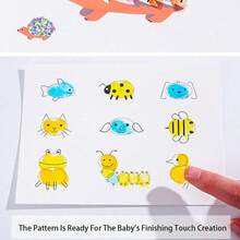 1 套（30 张绘画卡 * 12 个彩色印台）儿童手指画套装、涂鸦着色艺术用品、DIY 手工艺术、儿童益智礼物、带印台、返校 - 彩色 - 查看 10