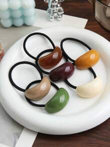 1/4 Stücke Damen Acryl Ovale Scrunchies im, modische Haargummis für elegante Dutt, geeignet für den täglichen Gebrauch