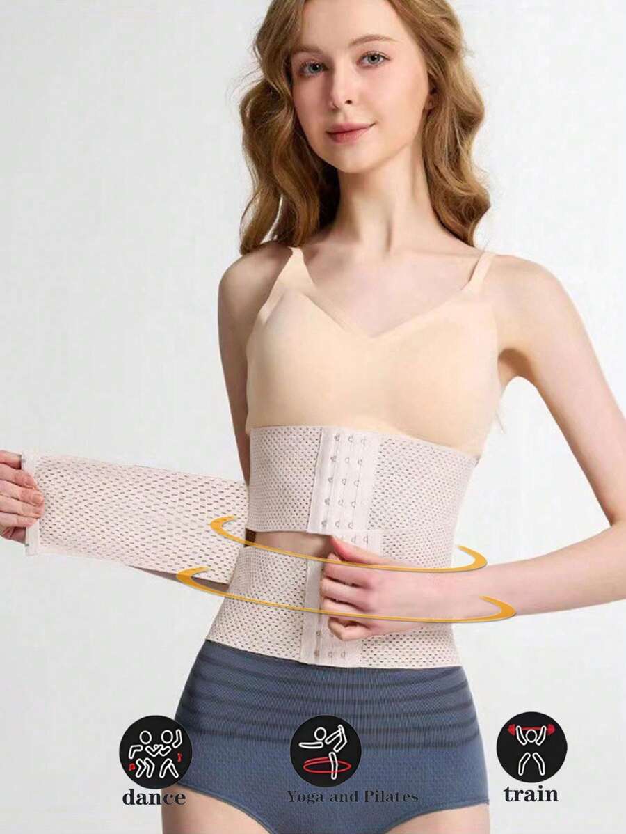 1 pieza es una prenda moldeadora deportiva y casual ajustada específicamente diseñada para mujeres, con un cinturón de goma de cloropreno segmentado y transpirable con hebilla y un cinturón acelerador de quema de grasa de plástico para el control de la grasa abdominal y el entrenamiento de la cintura. Este es un cinturón moldeador que puede ayudarte a ejercitarte mejor. Cinturón de cintura adecuado para ejercicio, hogar, deportes y caminar.