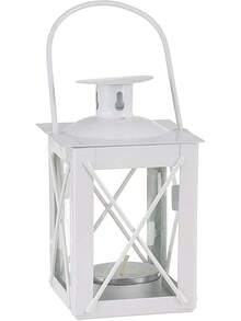 Luminoso Plata Mini-Lantern té Titular de la luz con Velas de Soja, - Blanco - Pequeño - Ver 13