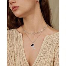 Cow Boots Pendant Necklace For Women Western Bohemian O Chain With Rhinestone Charm Cowboy Hat And Boot Jewelry Accories - Black - View 5